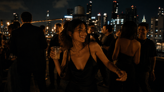 Black satin slip dress