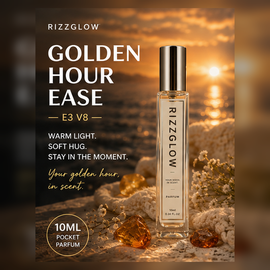 【Warm Woody Vanilla · Comforting】Golden Hour Ease 10ml Pocket Parfum (E3 V8) – Vanilla, Musk & Woods | Unisex Modern Fragrance