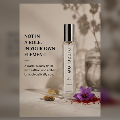 【Saffron Woody Floral · Unbothered】Off Duty 10ml Pocket Parfum (E3 V4) – Rose, Sandalwood & Musk | Unisex Fragrance