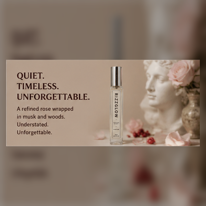 【Woody Rose Musk · Serene】Quiet Gallery Rose 10ml 20% Pocket Parfum (E4 V7) – Rose, Guaiac Wood & Musk | Unisex Fragrance
