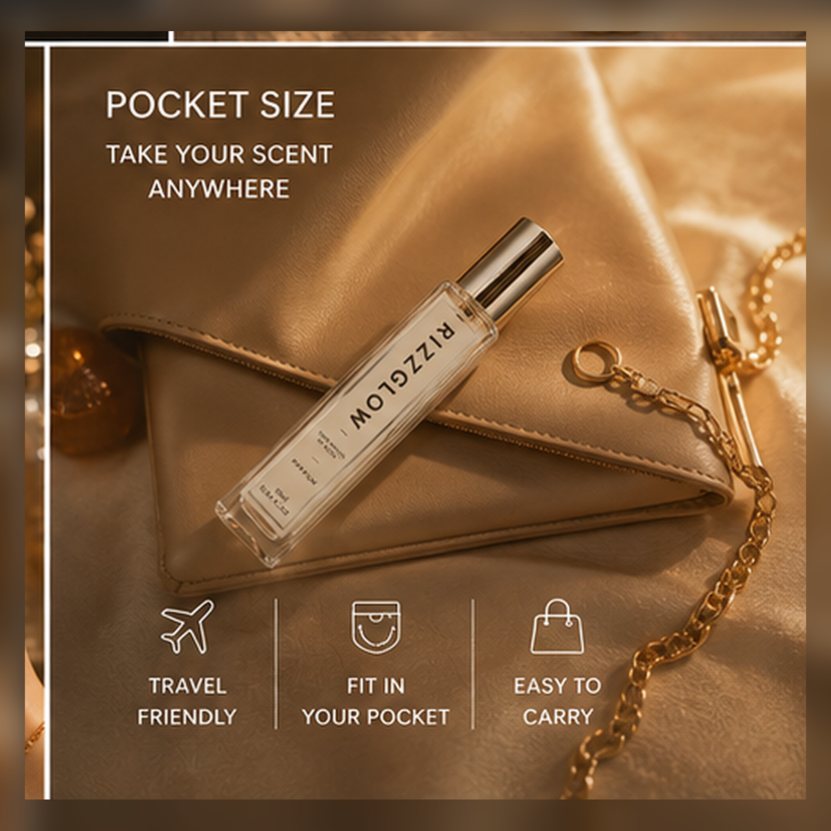【Warm Woody Vanilla · Comforting】Golden Hour Ease 10ml Pocket Parfum (E3 V8) – Vanilla, Musk & Woods | Unisex Modern Fragrance