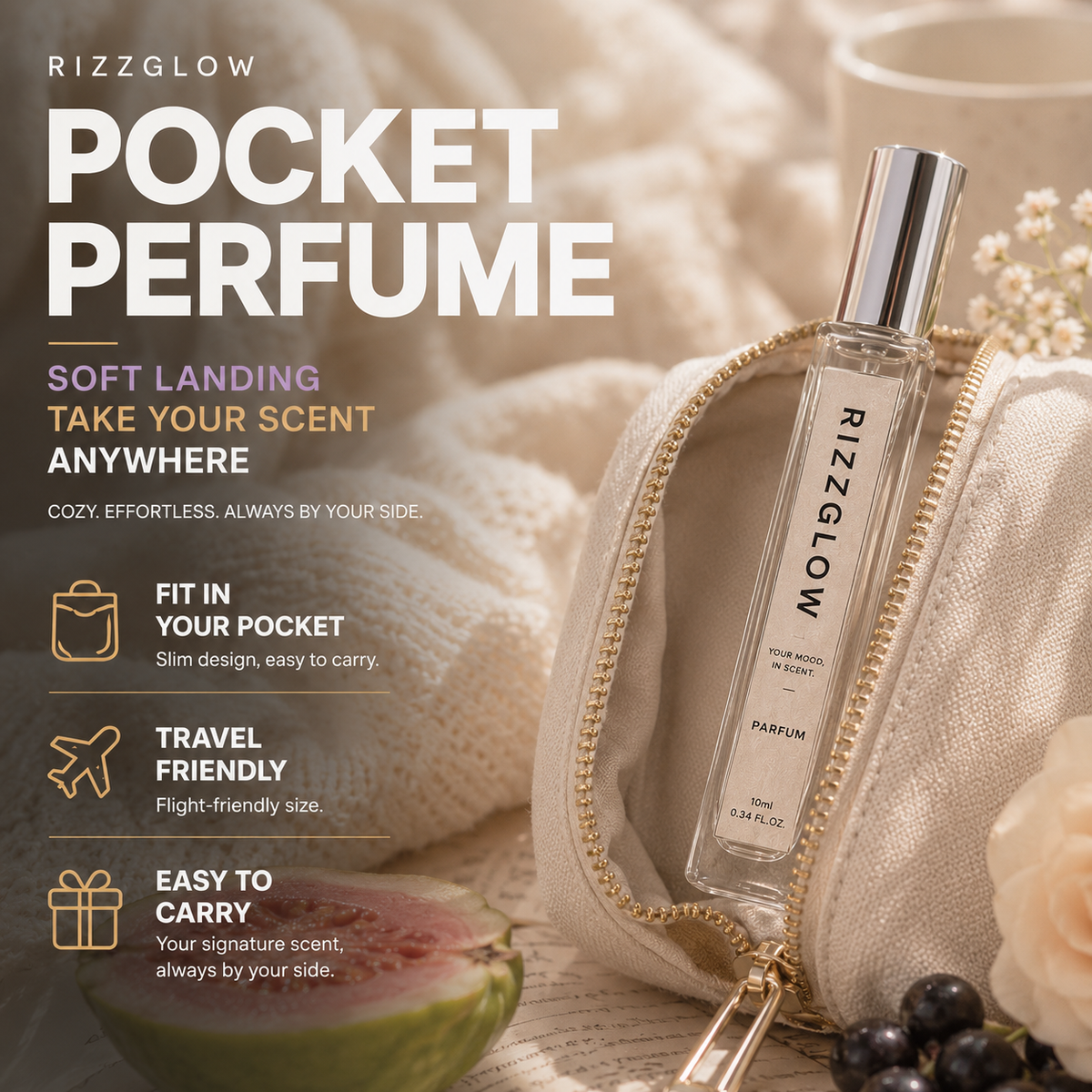 【Juicy Fruity Floral · Comforting】Soft Landing 10ml Pocket Parfum (E2 V9) – Guava, Lychee & Rose | Soft Modern Fragrance